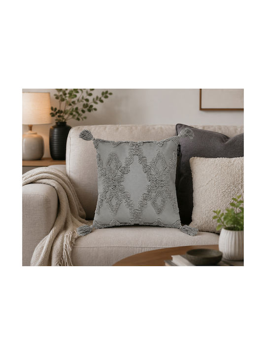 Flamingo Decorative Pillow Case Abia 100% Cotton Gray 40x40cm