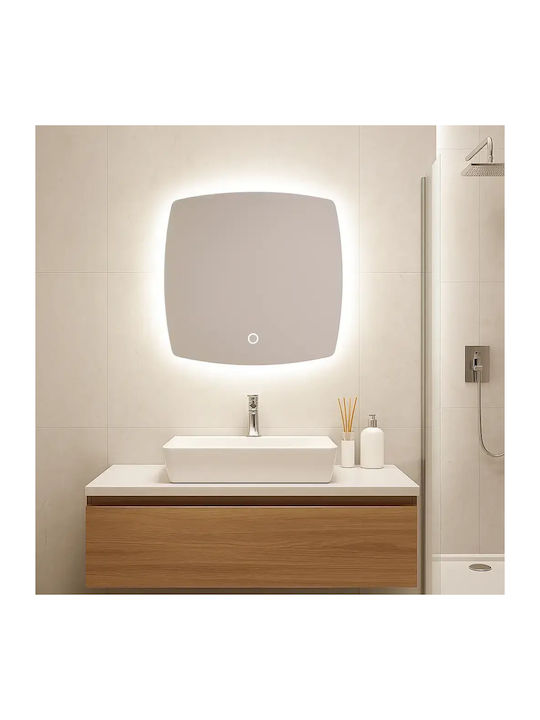 Savvopoulos Leaf Of Light Bathroom Mirror Led Touch 75x75cm