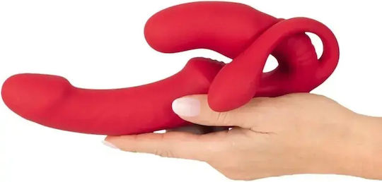 Women's Triple Strapless Strap On Vibration You2toys 23cm Red