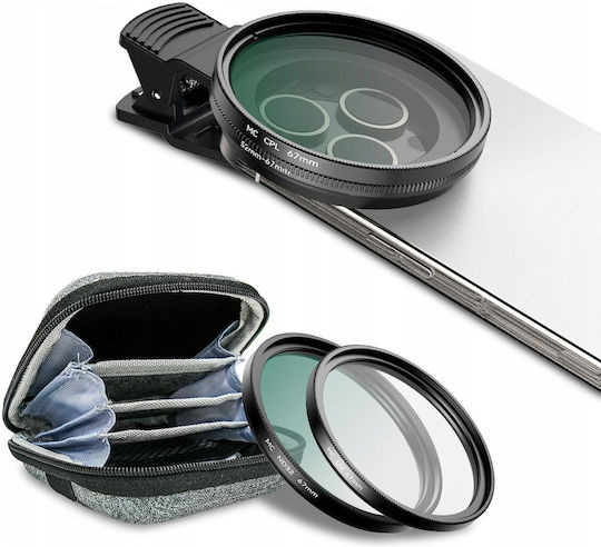 Apexel Filter Set 3-in-1 Cpl Uv Nd32 Filter Phone Camera 67mm Clip Adapter To 52mm Apexel Apl-67fl3n