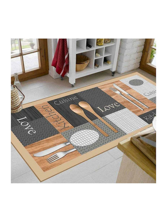 Dimcol Cutlery 262 Kitchen Mat Runner with Anti-slip Underlay Multi 80x200εκ.