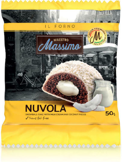 Maestro Massimo Biscuiți Cu topping și umplutură Cremă de lapte și bucăți de nucă de cocos 1buc 300gr