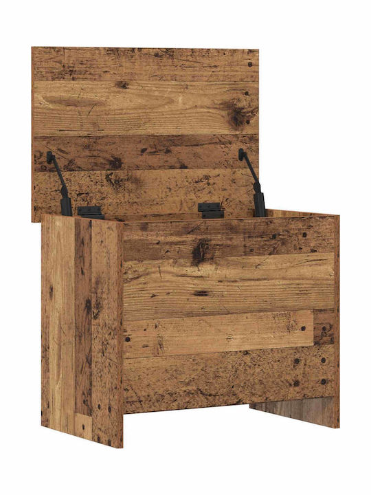 vidaXL Декоративен Дървен Кафяв Куфар 60x40x50см