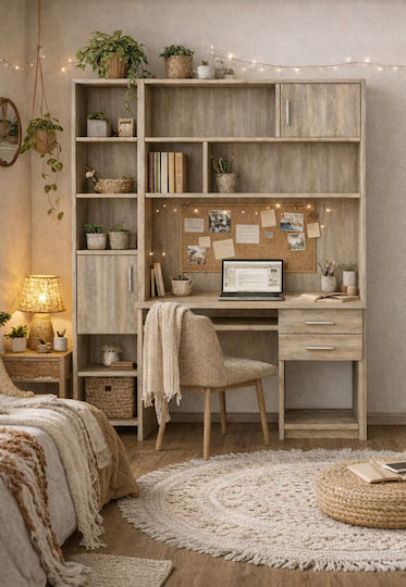 No 8 Kids Desk made of Melamine Oak 100x55x80cm
