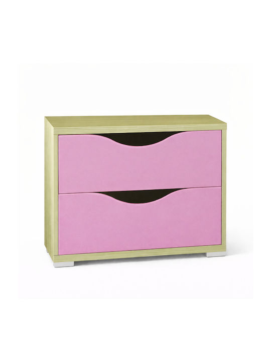 Puzzle Masa de noapte pentru copii Lemn Oak-Pink 50x40x45cm
