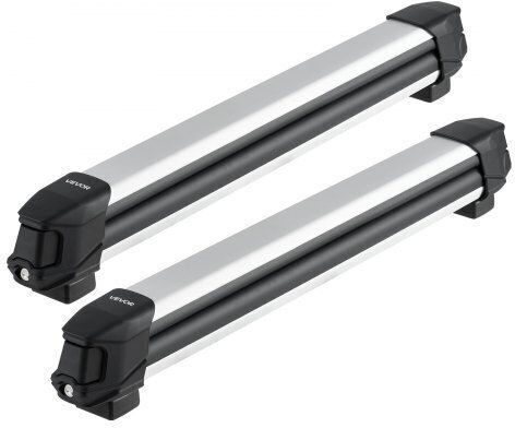 Vevor Dachgepäckträger Für Skiträger & Snowboard Mitnahme Bis Zu 6 Skipaare Oder 4 Snowboards 2 Stück Aluminium Universale Dachgepäckträger Für Autos Mit Schloss & Gummierte Polsterung Basis Angelrutenhalter Passend Für Die Meisten Querträger