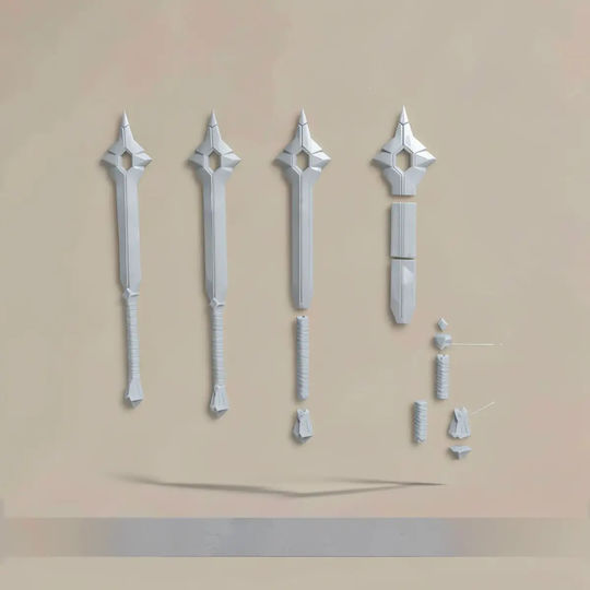 Небоядисана 3D Фигура Cosplay Balins Sword Mace Hobbit Боядисване DIY Подарък Цветове 15,2 см 1:12