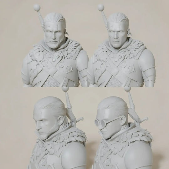 Unpainted 3D Figur Geralt 426mm Demon Head Witcher 3 Bemalung Diy Geschenk Farben 30 cm 1:6