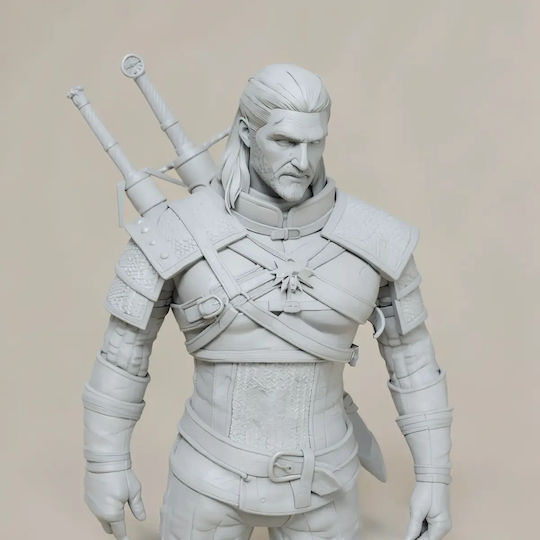 Άβαφη 3d Sammelbare Figuren Geralt Rivia Witcher 3 Stand Pose 3d Basis Diy Farbgebung Geschenk Farben 30 Cm 1:6