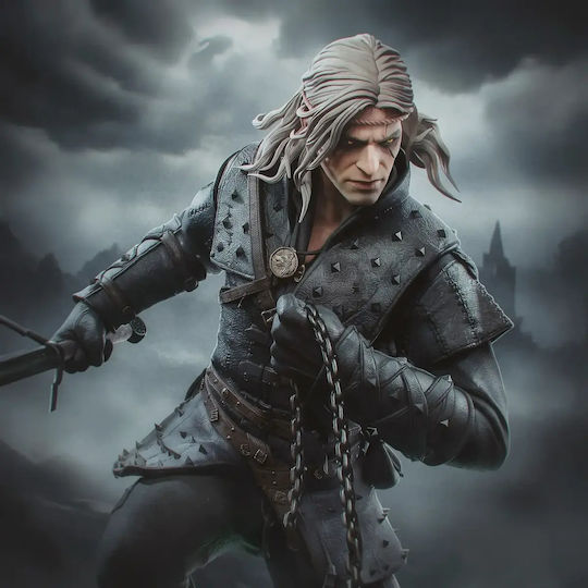 Unpainted 3D Sammelbare Figur Geralt Witcher Buchreihe 251mm Bemalung Diy Geschenk Farben 30 cm 1:6