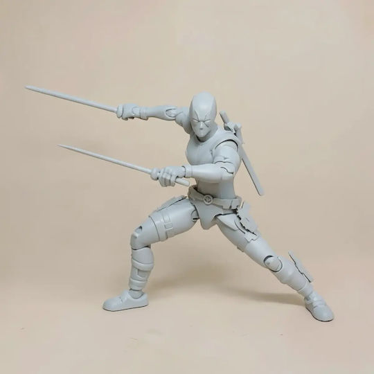 Unpainted 3D Deadpool Action Figurine 3D Painting DIY Gift Colors 30 Cm 1:6