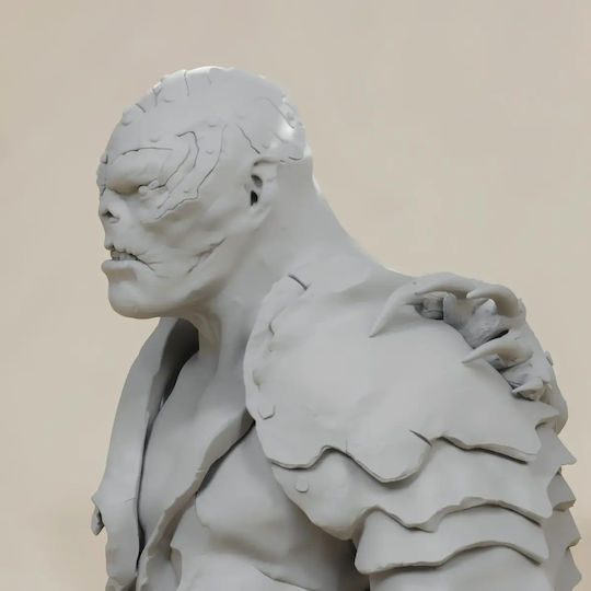 Unpainted 3D Figure Lawrence Makoare Bolg Hobbit Bust 3D Printing Figurine Painting DIY Gift Colors 20 Cm 1:8