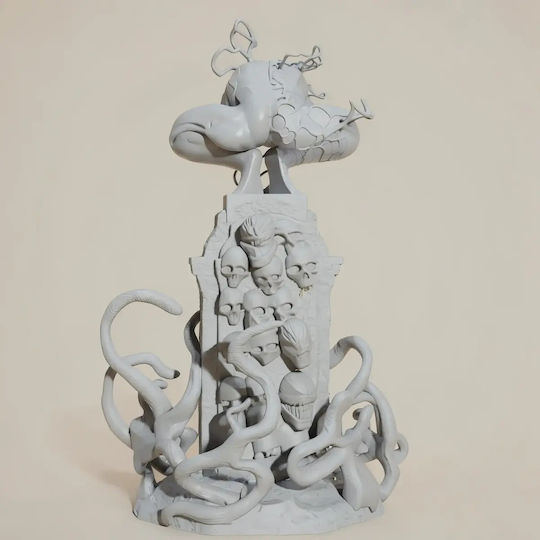 Άβαφη 3d Φιγούρα Symbiote Spiderman 3d Model Sitting On Base Βάψιμο Diy Δώρο Χρώματα 20 Cm 1:8