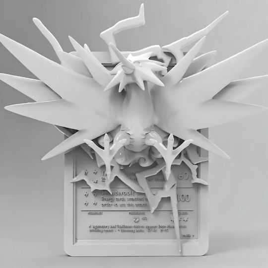 Άβαφη 3D Фигура Pokemon 3D Карта Колекция Zapdos Боядисване DIY Подарък Цветове 20 см 1:8
