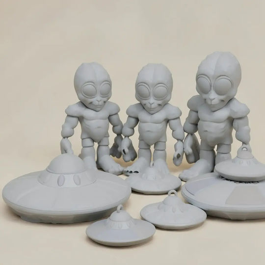 Unpainted 3D Figure Super Basic Cute Flexi Alien Painting DIY Gift Colors 30 Cm 1:6