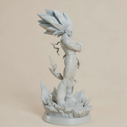 Unpainted 3D Figure Vegeta SSJ3 Lighting Painting DIY Gift Colors 30 cm 1:6