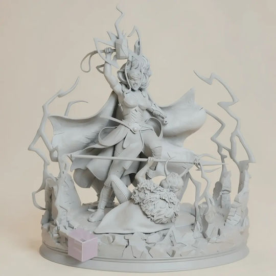 Unpainted 3D Figure Thunder Lady Thor Vs Lady Loki Painting DIY Gift Colors 30 Cm 1:6