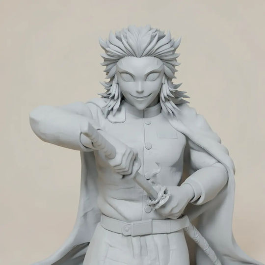 Unbemalte 3d Figur Kyojuro Rengoku 325mm Dämonenjägerin Bemalen Diy Geschenk Farben 20 Cm 1:8