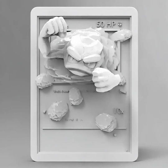 Άβαφη 3d Φιγούρα Pokemon 3d Card Collection Geodude Βάψιμο Diy Δώρο Χρώματα 30 Cm 1:6