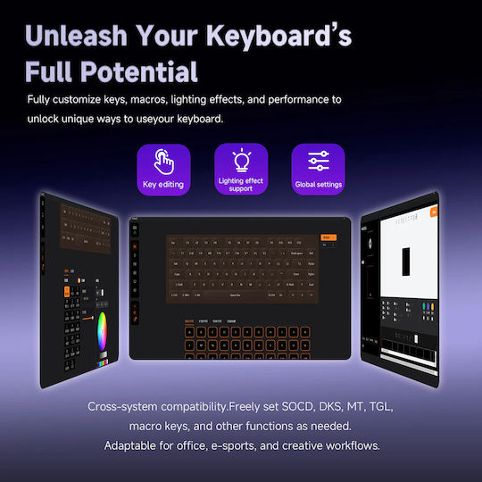 Ajazz AK820 V2 Wireless Gaming Mechanical Keyboard 75% with RGB Lighting (English US)