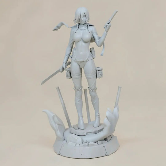 Unpainted 3D Figur Mikasa Ackerman Sexy Aus Angriff auf Titan Bemalen Diy Geschenk Farben 20 Cm 1:8