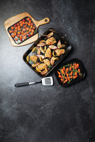 Kitchen Craft Ταψί από Ανοξείδωτο Ατσάλι με Εμαγιέ Επίστρωση 18x23cm