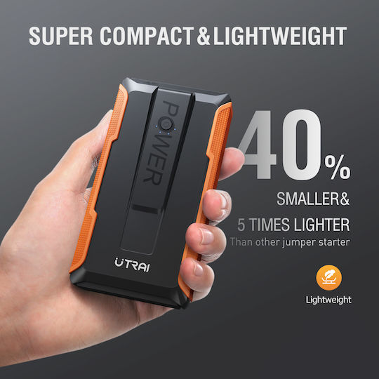 Utrai Tragbarer Batterie-Starter Auto & Motorrad 2000A mit Powerbank USB Taschenlampe 12V