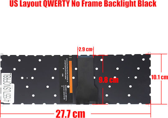 Laptop Keyboard Acer A314 A314-35 A314-35-C3GV N20Q1 N20C4 N20H2 N20H3 S40-53 S40-55 NX.A7SEV.007 NX.A7SCF.002 NX.A7SCF.006 US Backlight No Frame Black Code 41557USNOFRBL