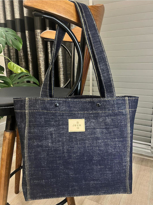 Fabric Women's Shoulder Bag Navy Blue