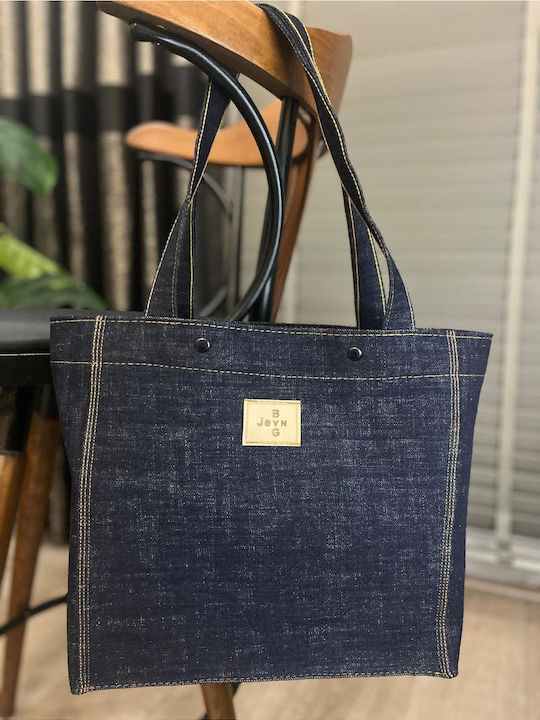 Fabric Women's Shoulder Bag Navy Blue
