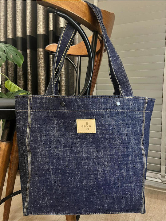 Fabric Women's Shoulder Bag Navy Blue