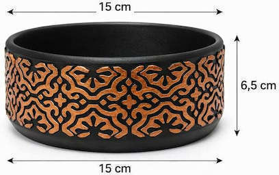 Stewehome Decorative Concrete Pot Cactus Succulents Bonsai Copper Details 15x5x5 Cm