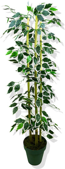 Stewehome Ficus Lyrata Plant Artificial Leaves 3 Bamboo Multicolour