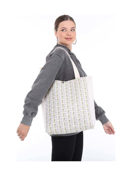 Enpapa Stoff Damen Schultertasche Beige