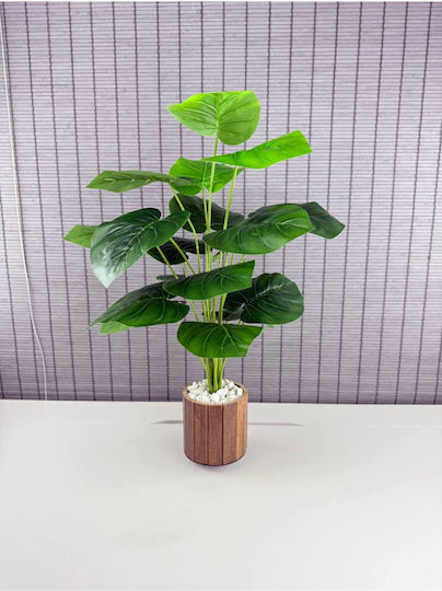 SteweHome Dekoratives Künstliches Pflanze Baum Mit 18 Blättern Holz Blumentopf Dekorative Pflanze Für Wohnzimmer Braune SteweHome Dekoratives Künstliches Pflanze Baum Mit 18 Blättern Holz Blumentopf Dekorative Pflanze Für Wohnzimmer Braune