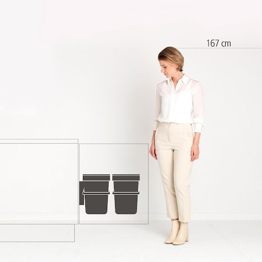 Brabantia Пластмасов Кош За Отпадъци 16л Зелен