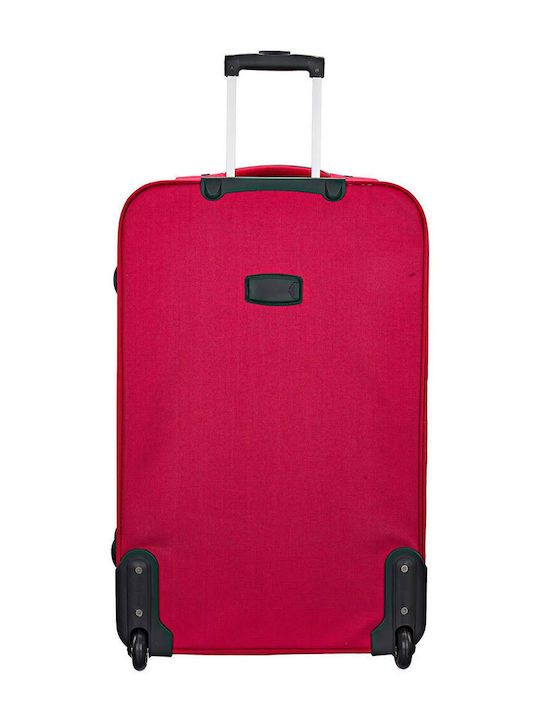 Xplorer Large Fabric Red Travel Suitcase with 2 Wheels Height 75cm