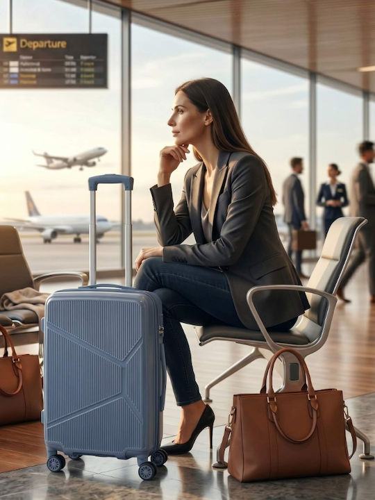 Cabin Hard Light Blue Suitcase Height 55cm