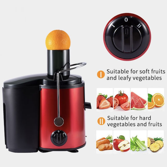 Elenzo Entsafter 450W Edelstahl Rotes