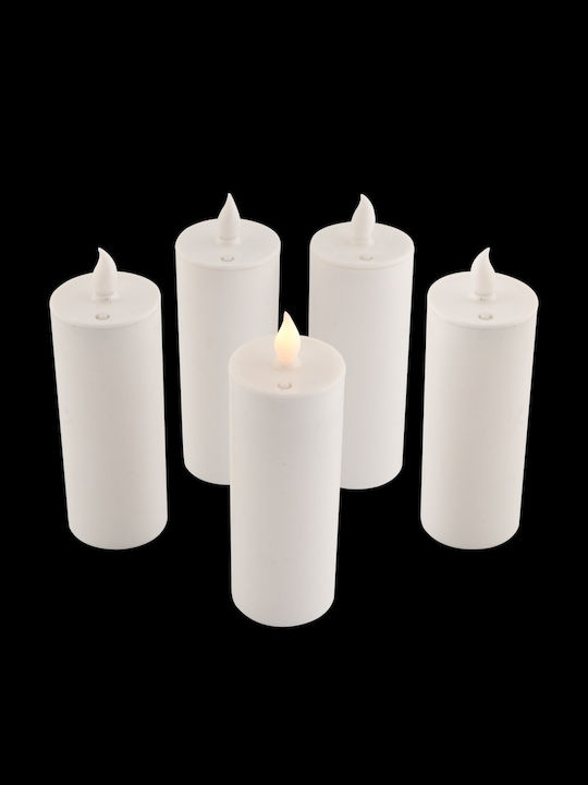 SteweHome Set Of Candle Holders In White Colour 15x15cm 5 Pieces