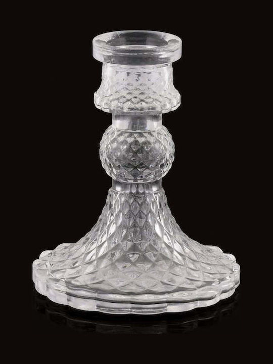 SteweHome Glass Candle Holder In Orange Colour 10x10cm