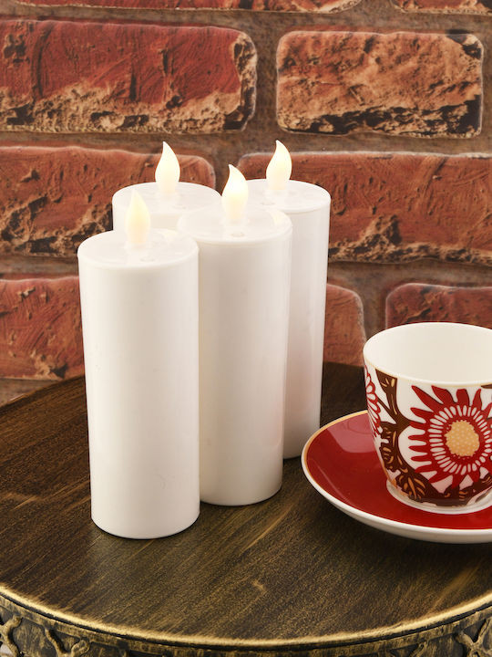SteweHome Set Of Candle Holders In White Colour 15x15cm 5 Pieces