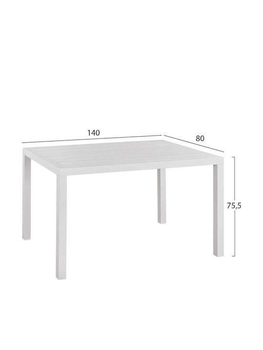 Set de sufragerie pentru exterior 5 buc Alb