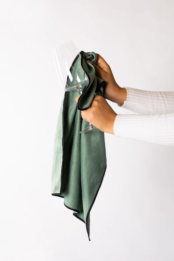 Glass Drying Cloth with Microfibers 40 x 60 Cm Essential Green Stone Tiseco