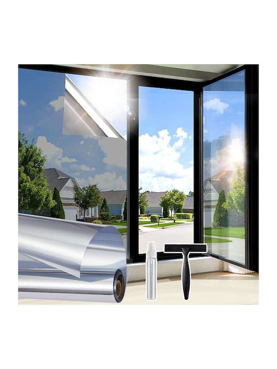 Folie autoadezivă pentru geam oglindă blackout protecție UV 45x200cm