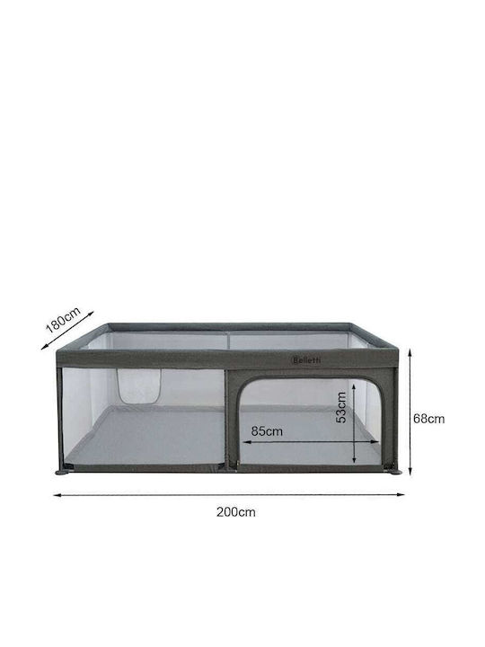 Belletti Playpen with Mattress Gray 200x180cm