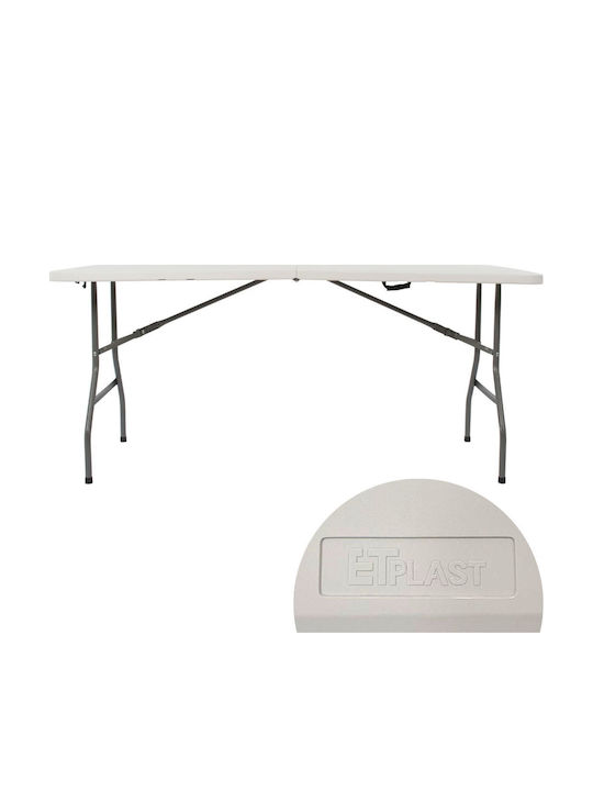 Outdoor Catering Foldable White Table 180x74x74cm