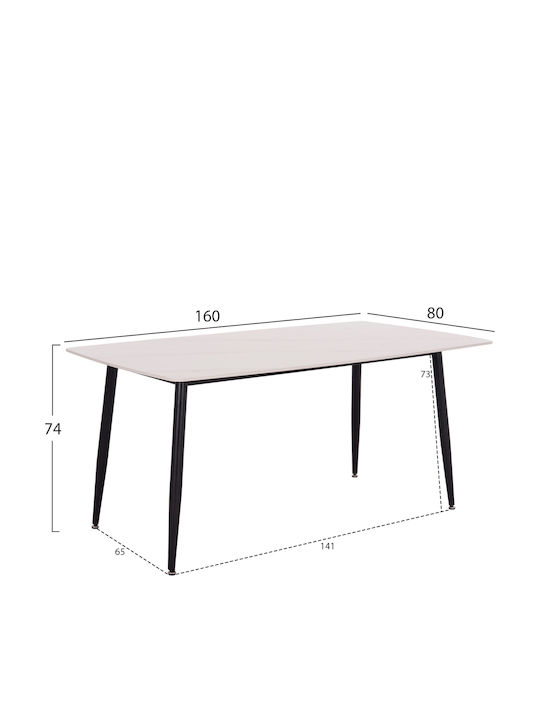 Dining Room Set Gaff with 4 Chairs 160x80cm