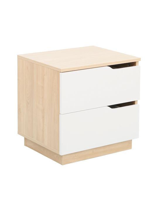 Verena Wooden Beige Bedside Table 48x40x48cm