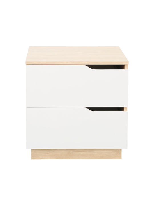 Verena Wooden Beige Bedside Table 48x40x48cm